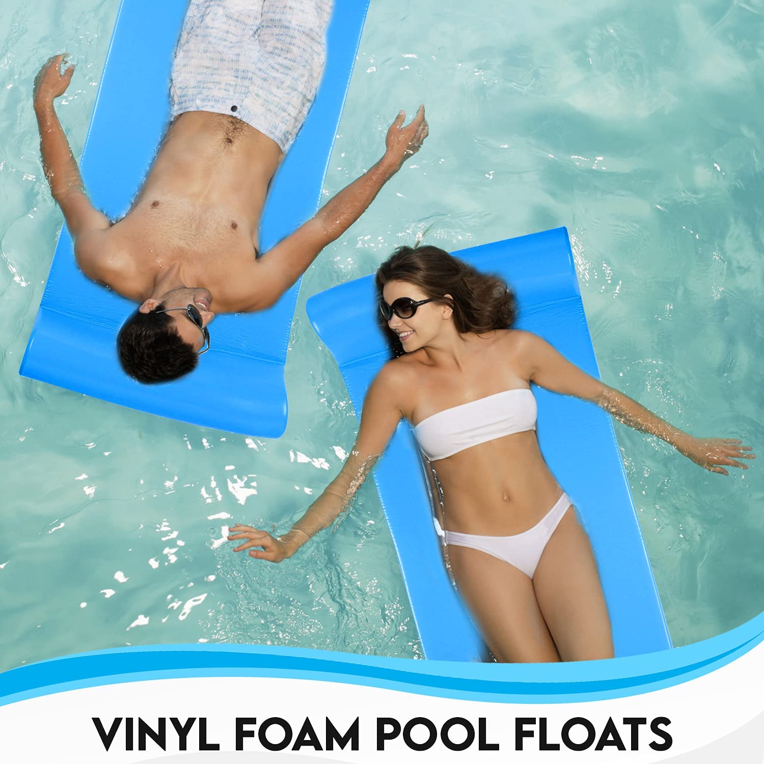 Cococabana Cococabana 70” Foam Pool Float – 70” foam pool float, vinyl‑coated, with headrest, pacific blue, premium