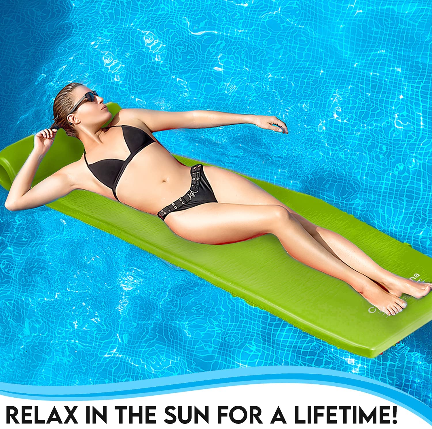 Cococabana Cococabana 70” Foam Pool Float – 70” foam pool float, vinyl‑coated, with headrest, key lime