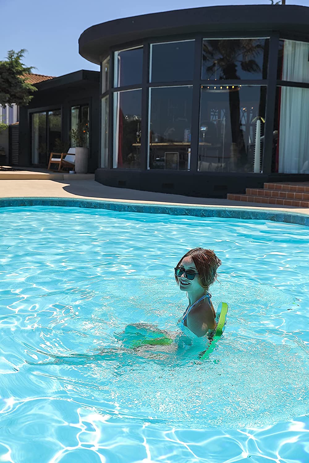 Cococabana Whale Tail Pool Float Saddle – whale tail float, pool float saddle, saddle water float, pacific blue, luxury angled view