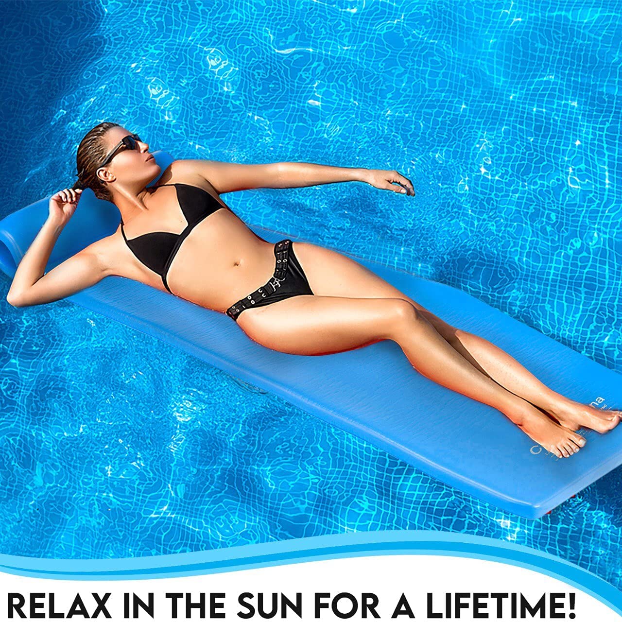 Cococabana Cococabana 70” Foam Pool Float – 70” foam pool float, vinyl‑coated, with headrest, pacific blue